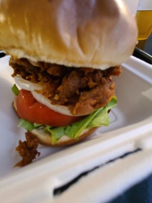 Texas BBQ sandwich at The Beehive Cafe in Berkeley Springs