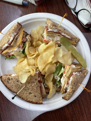 Turkey club sandwich   at The Beehive Cafe in Berkeley Springs