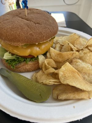 Gluten free bun!  at The Beehive Cafe in Berkeley Springs