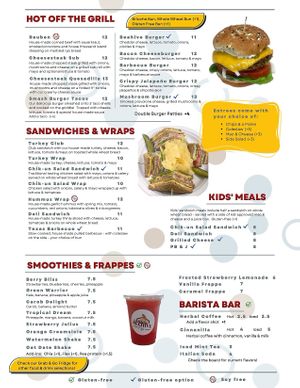 Menu as of 8/22/23 at The Beehive Cafe in Berkeley Springs