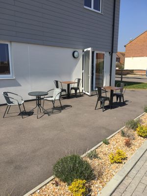 Sunny Outdoor seating  at KIND - Coffee & eatery in Chichester