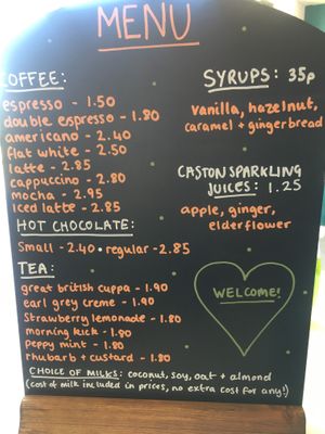 Restricted menu at KIND - Coffee & eatery in Chichester