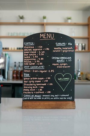 Tea and coffee menu at KIND - Coffee & eatery in Chichester