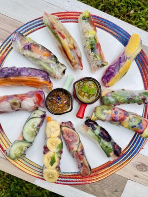 Rice Paper Roll Platter at WakaMama in Central Singapore