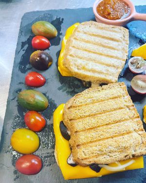 gluten free vegan cheesy panini  at WakaMama in Central Singapore