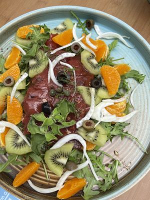 gf raw vegan sashimi steak  at WakaMama in Central Singapore