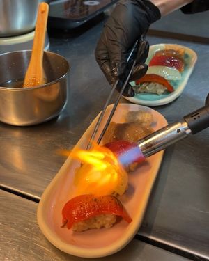 Torching Vegan Sushi at WakaMama in Central Singapore