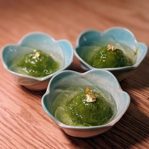 Vegan Kefir Mango Basil Sorbet with Vegan Bird's Nest at WakaMama in Central Singapore