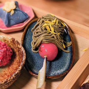 Vegan Mont Blanc Wagashi  at WakaMama in Central Singapore