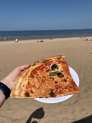 Vegan margherita slice at Civerinos Slice - Prom Slice in Edinburgh