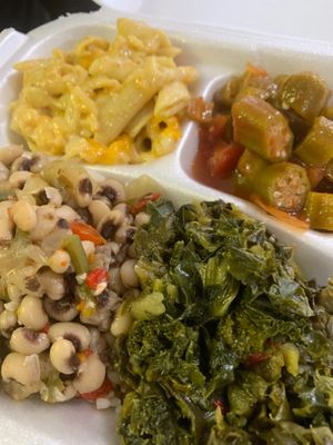 Vegetable plate at Hungry Vegan in Savannah