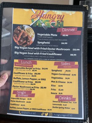 Menu February 2024  at Hungry Vegan in Savannah