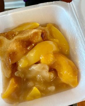 Peach cobbler - it’s been so long since I’ve had vegan cobbler at Hungry Vegan in Savannah