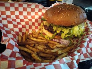 Vegan burger at BueyCup in La Paz