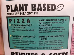 Vegan options at Civerinos Slice - OG in Edinburgh