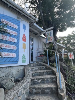 Store front is so cute  at Irie Pops in St John