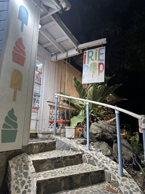 Outside  at Irie Pops in St John