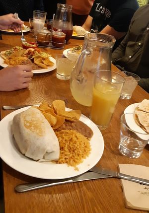 Vegan burrito with pineapple juice at Taco Amigo - 타코 아미고 in Seoul