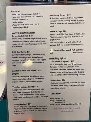 Menu at Kitchen Cabana Cafe & Grill in Broome