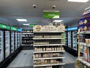 Vegan section  at The Plantbase Store - Lewisham in South East London