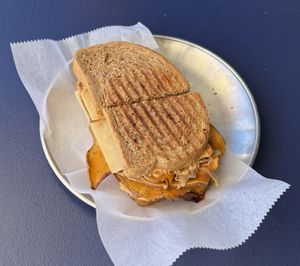 My reuben, yum  at Barefoot Buddha in St Thomas
