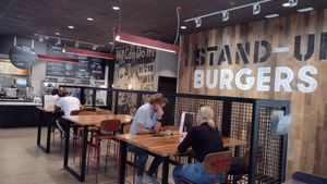 Inside seating at Stand-Up Burgers - Wells in Chicago