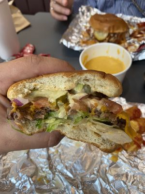 The OG burger, somewhat reminiscent of a Big Mac.  at Stand-Up Burgers - Wells in Chicago