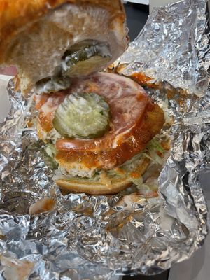 Buffalo chick’n   at Stand-Up Burgers - Wells in Chicago