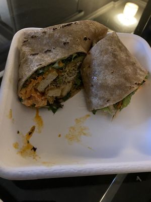 Buffalo “chicken” wrap. VERY good! at Fresh Kitchen + Juice Bar Hurontario in Mississauga