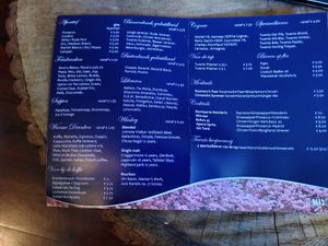 Menu at the bar, the daily menu has soups and a day dish (veganised version available) for 19€ at Le Défi in Barchem