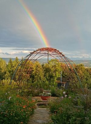 Rainbow over Mandala Garden at Ecovillage Bhrugu Aranya at EcoVillage Bhrugu Aranya in Jordanow