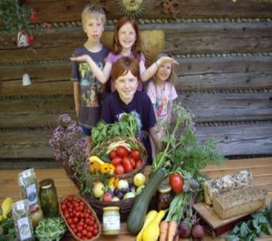 Our Happy, Healthy Harvest. All grown with love organically! (food and children!) at EcoVillage Bhrugu Aranya in Jordanow