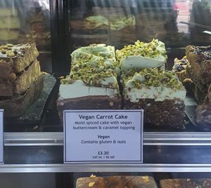 Vegan carrot cake at Wells Deli in Wells-next-the-sea