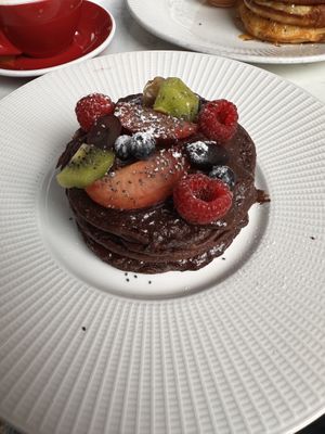 Chocolate Vegan Pancakes  at Manifest Lisbon in Lisbon