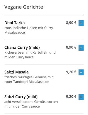 Vegane Gerichte  at SuJa in Hamburg