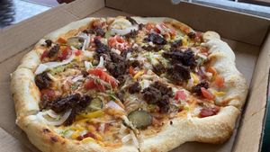 Hamburger Pizza!   at Ybor City Vegan Deli in Tampa