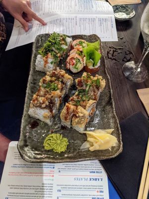 The chef will sub tofu wrapper for seaweed. at Blue Sushi Sake Grill in Austin