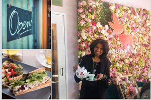 Nasim Bell the owner,quite an expert on teas from all over the world...she has over a hundred varieties of Teas at Hummingbird in The Woodlands