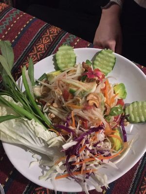 Som Tam (Papaya Salad) at Tikky Cafe in Chiang Mai