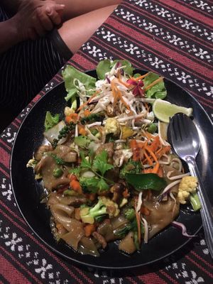 Pad kee mao at Tikky Cafe in Chiang Mai