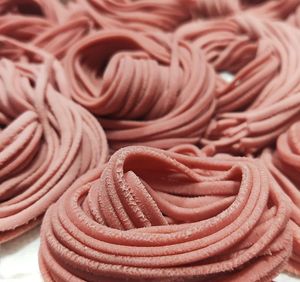 Vegan Pasta from scratch: Beetroot Spaghetti alla Chitarra at The Rolling Pin Cooking School in Padua