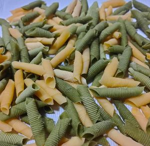 Vegan Pasta from scratch: Saffron Garganelli and Spinach Garganelli at The Rolling Pin Cooking School in Padua