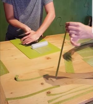 Spinach pasta at The Rolling Pin Cooking School in Padua