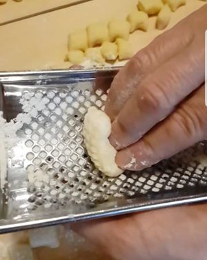 Potato gnocchi at The Rolling Pin Cooking School in Padua