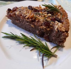 Vegan Castagnaccio at The Rolling Pin Cooking School in Padua