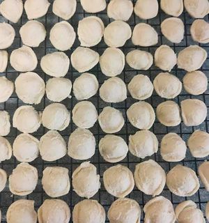 Fresh pasta orecchiette by hand at The Rolling Pin Cooking School in Padua
