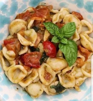 Fresh pasta orecchiette at The Rolling Pin Cooking School in Padua