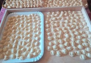 Fresh pasta orecchiette by hand at The Rolling Pin Cooking School in Padua