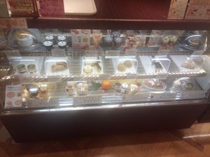 Cold pastry case at The Vegan Marshmallooow in Tokyo