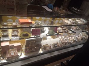 Warm/room temperature pastry case at The Vegan Marshmallooow in Tokyo